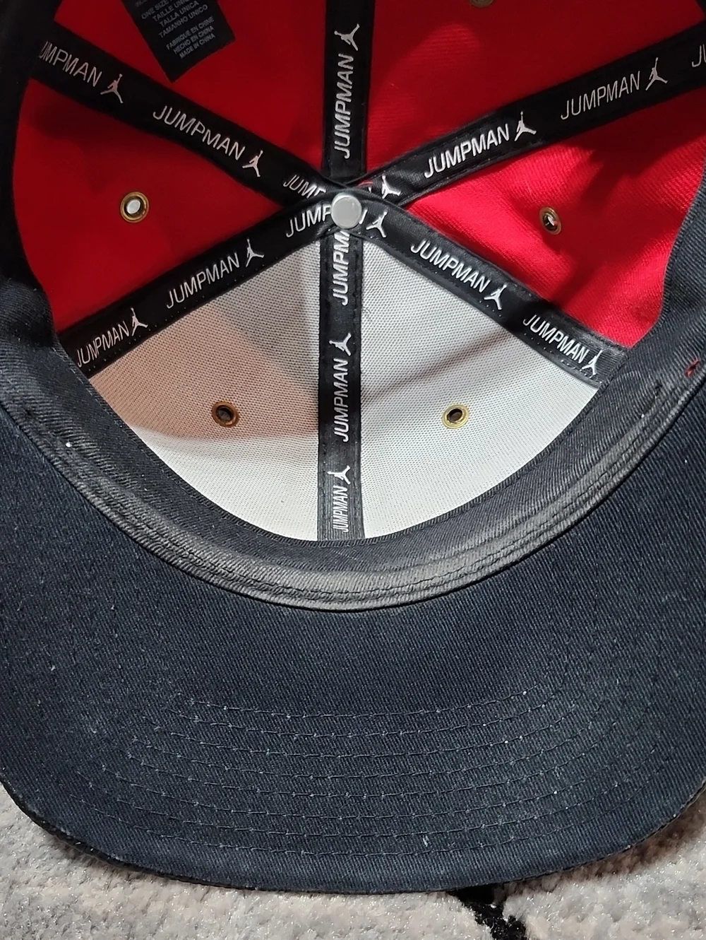VINTAGE JORDAN JUMPMAN EMBROIDERED COLORWAY FLAT COW LEATHER SNAP-BACK HAT CAP